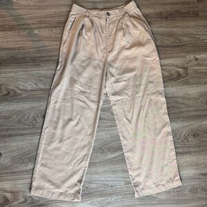 Reformation Mason Light Beige High-Waist 100% Tencel Pants Size: 4